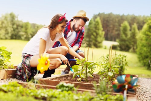 Sustainable landscaping practices in a garden